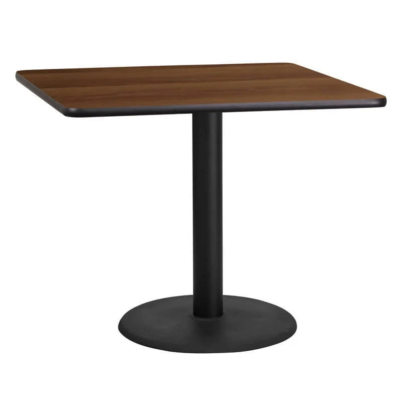 36'' Square Black Laminate Table Top with 24'' Round Table Height Base [XU-BLKTB-3636-TR24-GG] Pie's Variety Store