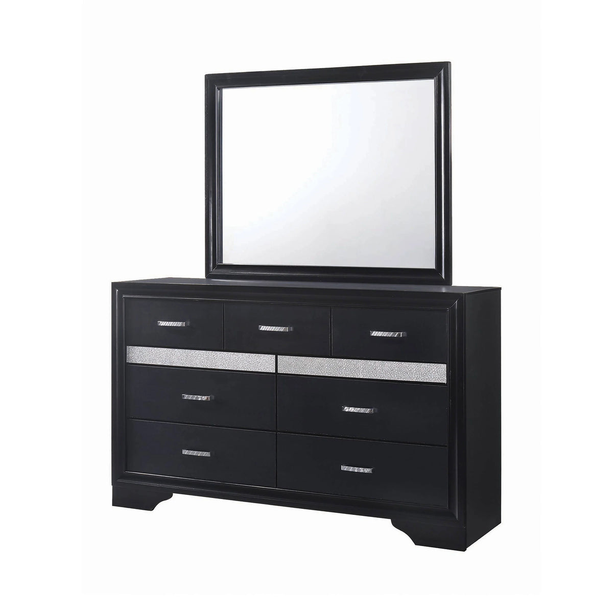 Miranda 7-Drawer Dresser Black And Rhinestone - 206363 Pie's Variety Store
