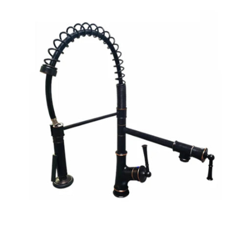 Aquarius Kitchen Faucet with rotatable spout and commercial type Sprayer  Ideally for Kitchen Sinks We’ve equipped this pull out spray kitchen faucet with a single handle that conveniently controls both water volume and temperature- APS139-ORB MEGA