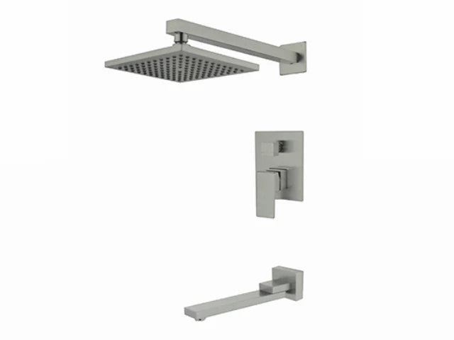 Aquarius Bathtub & Shower Mixer Square with Swivel  Polished Brushed Nickle- T104-BN MEGA