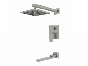 Aquarius Bathtub & Shower Mixer Square with Swivel  Polished Brushed Nickle- T104-BN MEGA