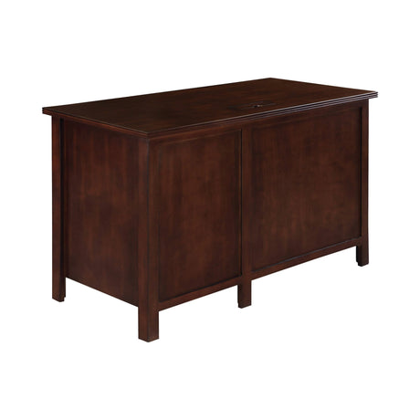 Daryll 4-Drawer Office Desk With Outlet Red Brown - 801199 coastmega