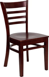 HERCULES Series Ladder Back Mahogany Wood Restaurant Chair [XU-DGW0005LAD-MAH-GG] Pie's Variety Store