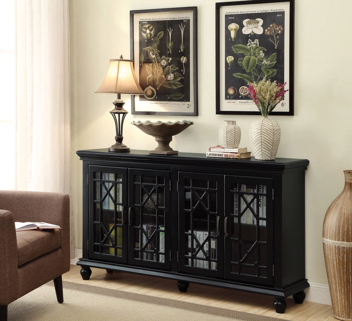 4-Door Accent Cabinet Black - 950639 Pie's Variety Store