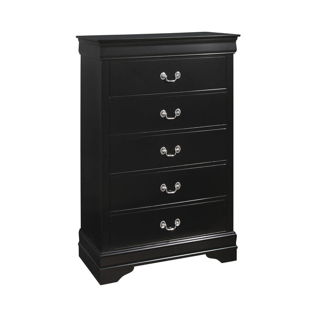 Louis Philippe 5-Drawer Chest Black - 212415 Pie's Variety Store