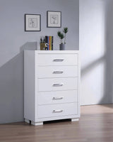 Jessica 5-Drawer Chest White - 202995 Pie's Variety Store