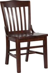 HERCULES Series School House Back Mahogany Wood Restaurant Chair [XU-DG-W0006-MAH-GG] Pie's Variety Store