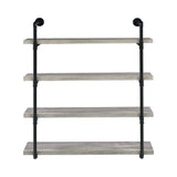 40-Inch Wall Shelf Black And Rustic Oak - 804417 Pie's Variety Store