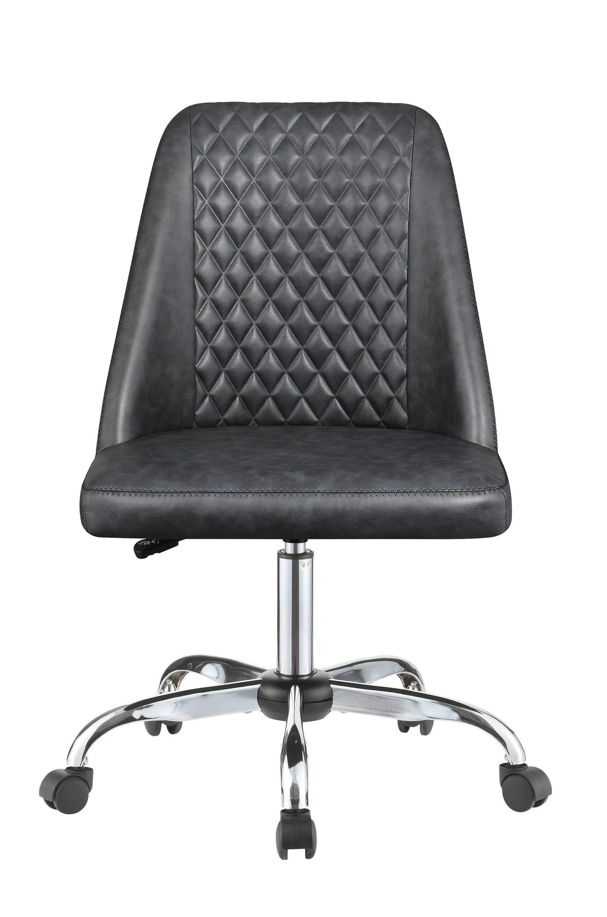 Upholstered Tufted Back Office Chair Grey And Chrome -this stylish chair in a modern home office for comfort and versatility. 881196 Pie's Variety Store