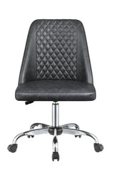 Upholstered Tufted Back Office Chair Grey And Chrome -this stylish chair in a modern home office for comfort and versatility. 881196 Pie's Variety Store