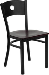 HERCULES Series Black Circle Back Metal Restaurant Chair - Cherry Wood Seat [XU-DG-60119-CIR-CHYW-GG] Pie's Variety Store