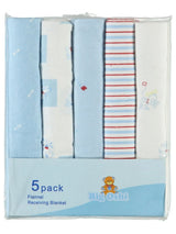 BABY TIME  Big Oshi Flannel Receiving Blanket 5pk: blanket is soft cotton flannel