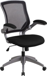 Mid-Back Black Mesh Swivel Ergonomic Task Office Chair with Gray Frame and Flip-Up Arms [BL-ZP-8805-BK-GG] A-Z Store Nadia