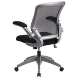 Mid-Back Black Mesh Swivel Ergonomic Task Office Chair with Gray Frame and Flip-Up Arms [BL-ZP-8805-BK-GG] A-Z Store Nadia