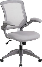 Mid-Back Black Mesh Swivel Ergonomic Task Office Chair with Gray Frame and Flip-Up Arms [BL-ZP-8805-BK-GG] A-Z Store Nadia
