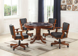 Mitchell Upholstered Game Chair Chestnut And Black - 100202 Pie's Variety Store