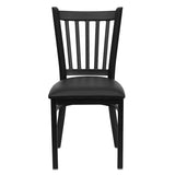 HERCULES Series Black Vertical Back Metal Restaurant Chair - Black Vinyl Seat [XU-DG-6Q2B-VRT-BLKV-GG] Pie's Variety Store