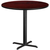 42'' Round Black Laminate Table Top with 33'' x 33'' Bar Height Table Base [XU-RD-42-BLKTB-T3333B-GG] Pie's Variety Store
