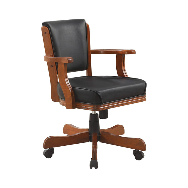 Mitchell Upholstered Game Chair Chestnut And Black - 100202 Pie's Variety Store