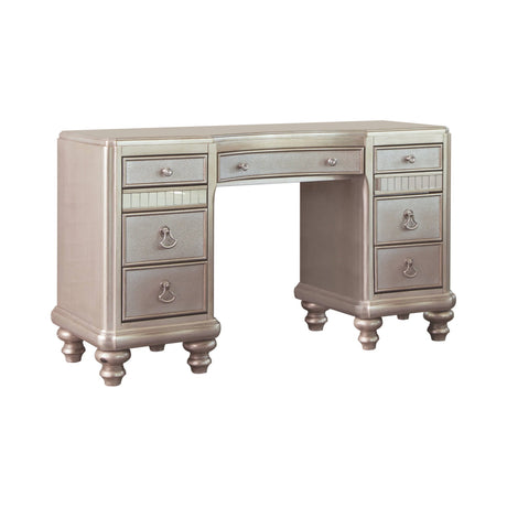 9-Drawer Vanity Desk Metallic Platinum Its stylish functionality will instantly upgrade your daily routine.- 204187 COASTMEGA