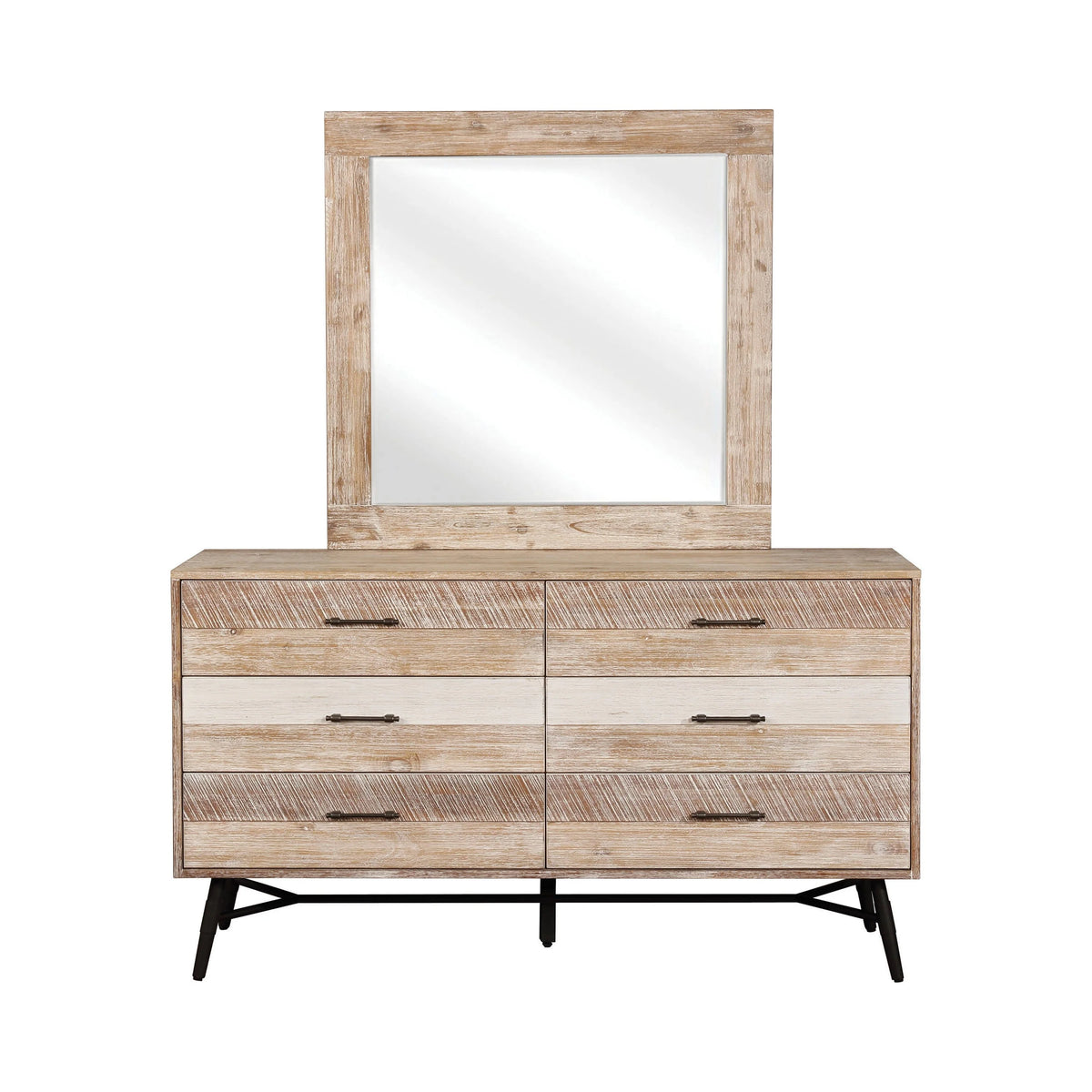 Marlow Rectangular Mirror Rough Sawn Multi - 215764 Pie's Variety Store