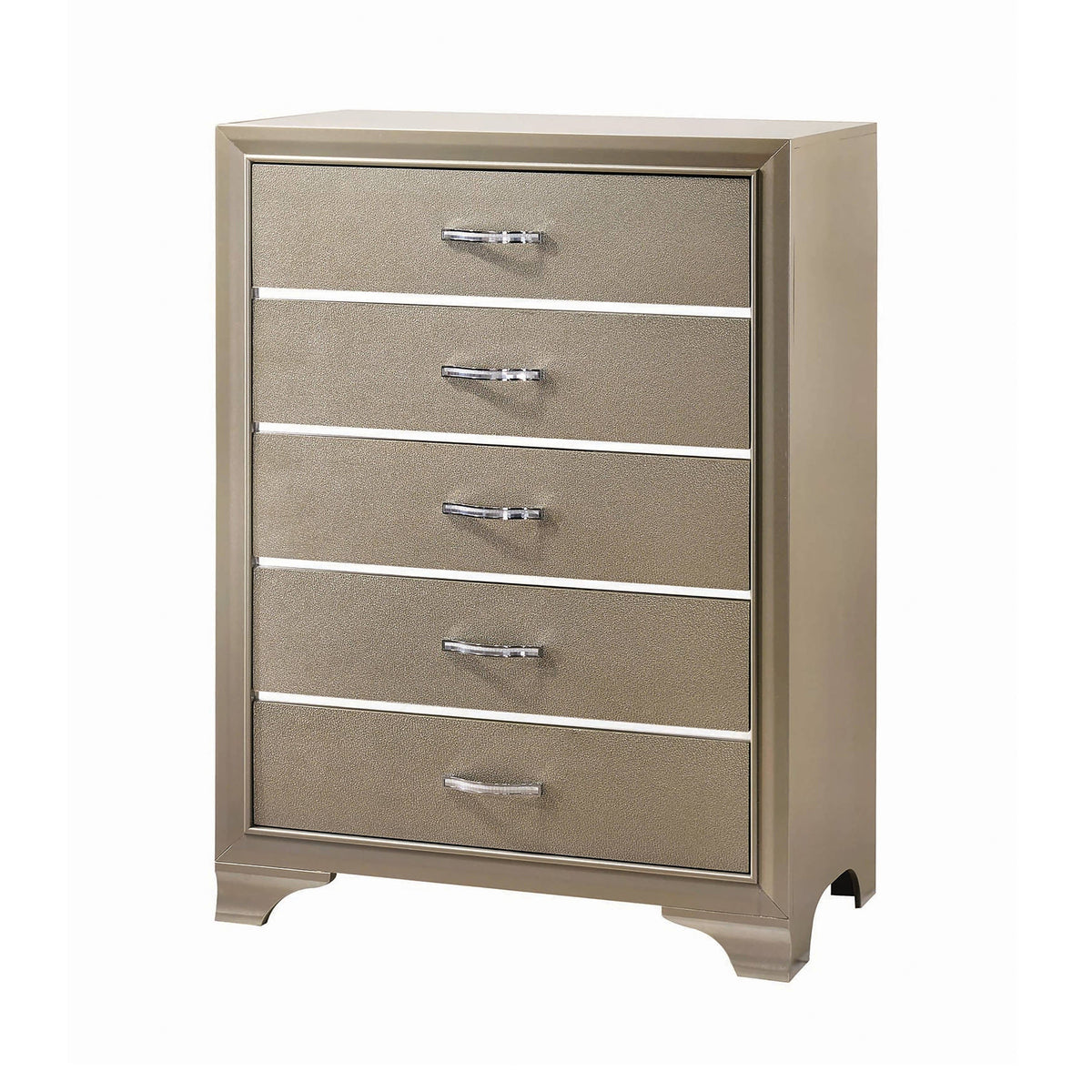 Beaumont 5-Drawer Rectangular Chest Champagne - 205295 Pie's Variety Store