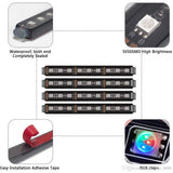  4 Pcs 48 LEDs 16 Multi-color Cars Under Dash Lighting