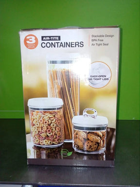 Diamond Home AIR-TITE Containers Set includes 3 Plastic Containers With Lids DH-10157 Elegant AccScents