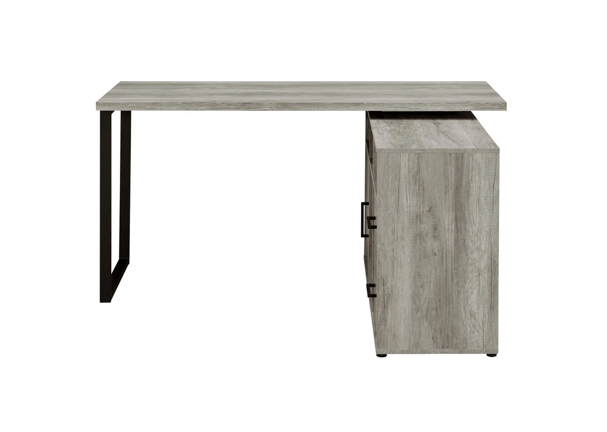 Hertford L-Shape Office Desk With Storage Grey Driftwood - 804462 Pie's Variety Store