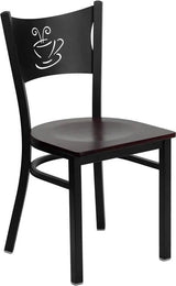 HERCULES Series Black Coffee Back Metal Restaurant Chair - Cherry Wood Seat [XU-DG-60099-COF-CHYW-GG] Pie's Variety Store