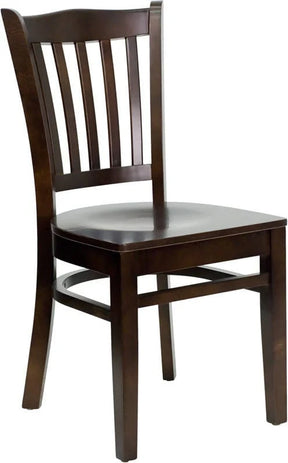 HERCULES Series Vertical Slat Back Walnut Wood Restaurant Chair [XU-DGW0008VRT-WAL-GG] Pie's Variety Store