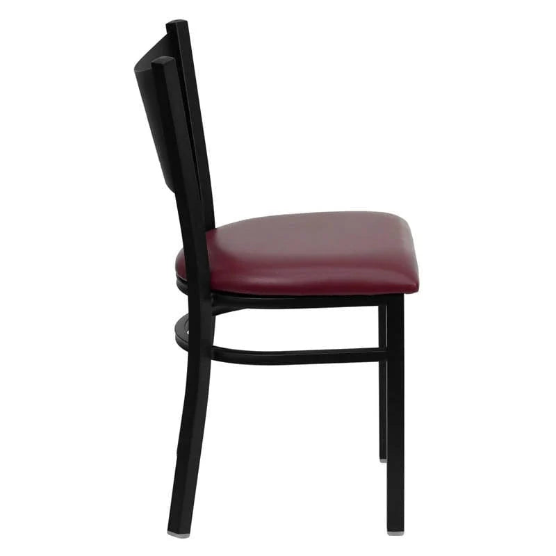 HERCULES Series Black Coffee Back Metal Restaurant Chair - Black Vinyl Seat [XU-DG-60099-COF-BLKV-GG] Pie's Variety Store
