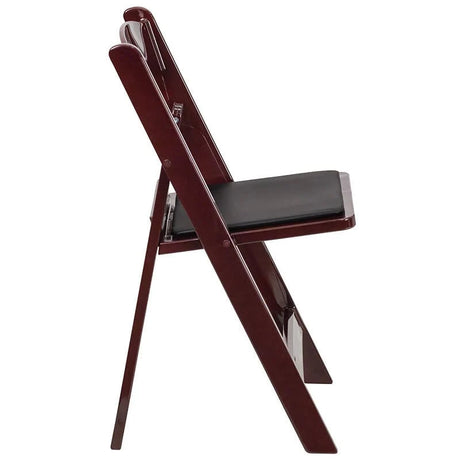 2 Pk. HERCULES Series 1000 lb. Capacity Red Mahogany Resin Folding Chair with Black Vinyl Padded Seat [2-LE-L-1-MAH-GG] Fl Furniture