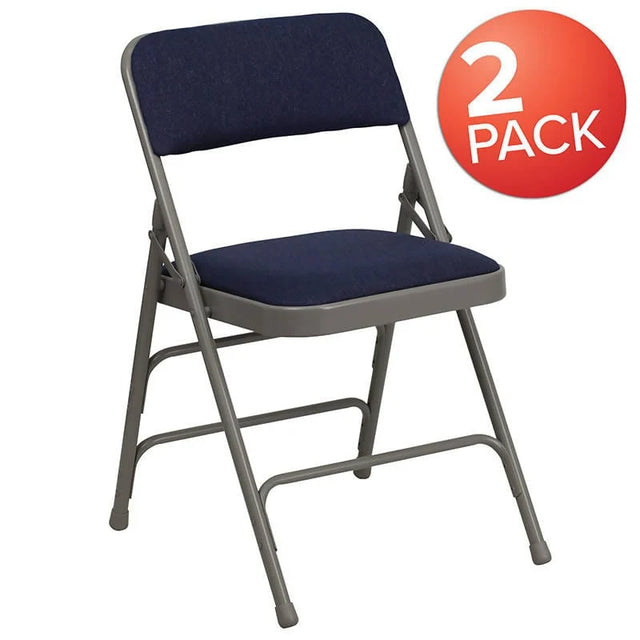 2 Pk. HERCULES Series Curved Triple Braced & Double Hinged Navy Fabric Metal Folding Chair [2-HA-MC309AF-NVY-GG] Fl Furniture