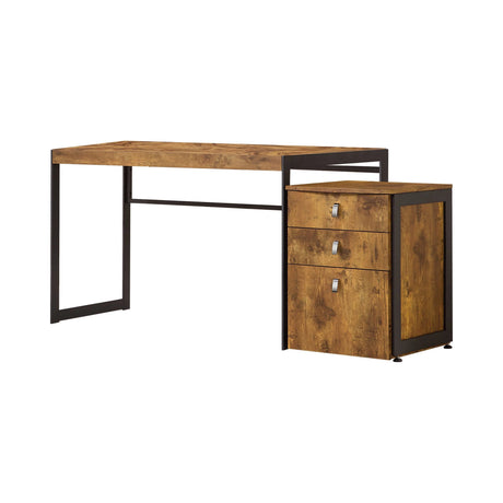 Estrella Writing Desk Antique Nutmeg And Gunmetal - 800655 coastmega