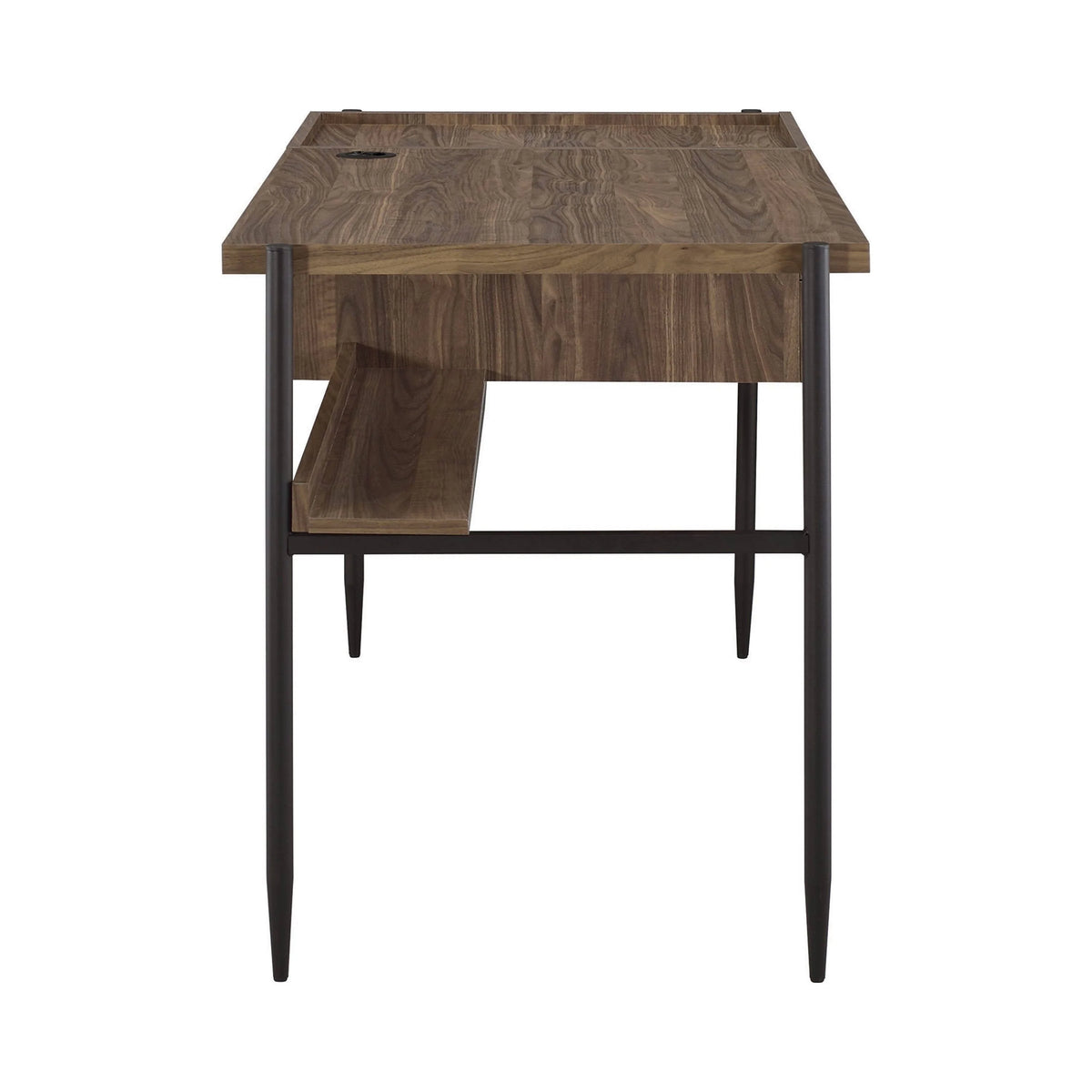 Lawtey 2-Drawer Writing Desk With Outlet Aged Walnut -this wooden desk has all you need for hours of productivity. 804291 coastmega