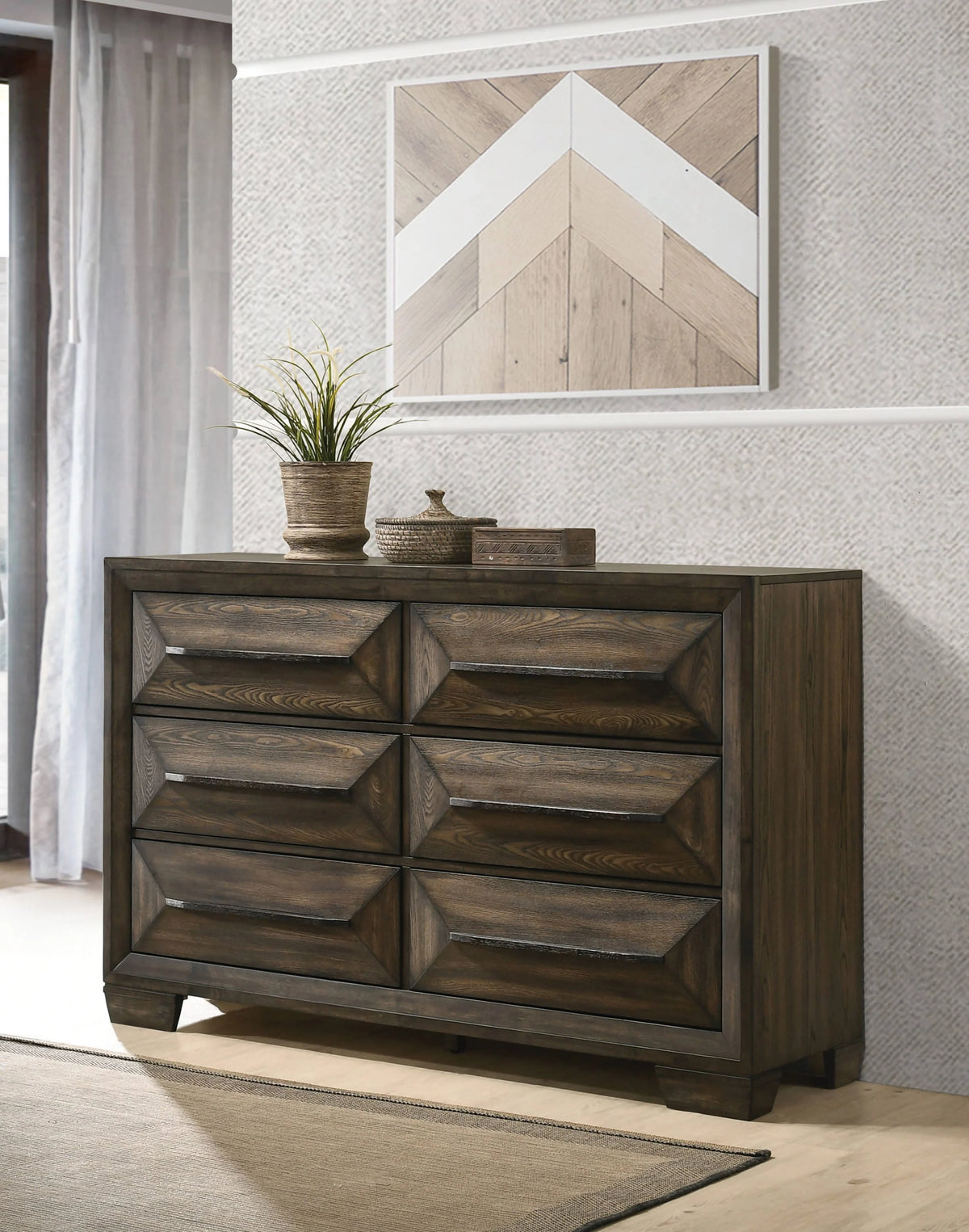 Preston Queen 2-Drawer Storage Bed Rustic Chestnut 4PC Set - SET4PC205440Q Pie's Variety Store