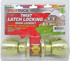 PROTOUCH Entrance Door Lock Knob Gold Twist Latch Locking CH82191 PROTOUCH CV