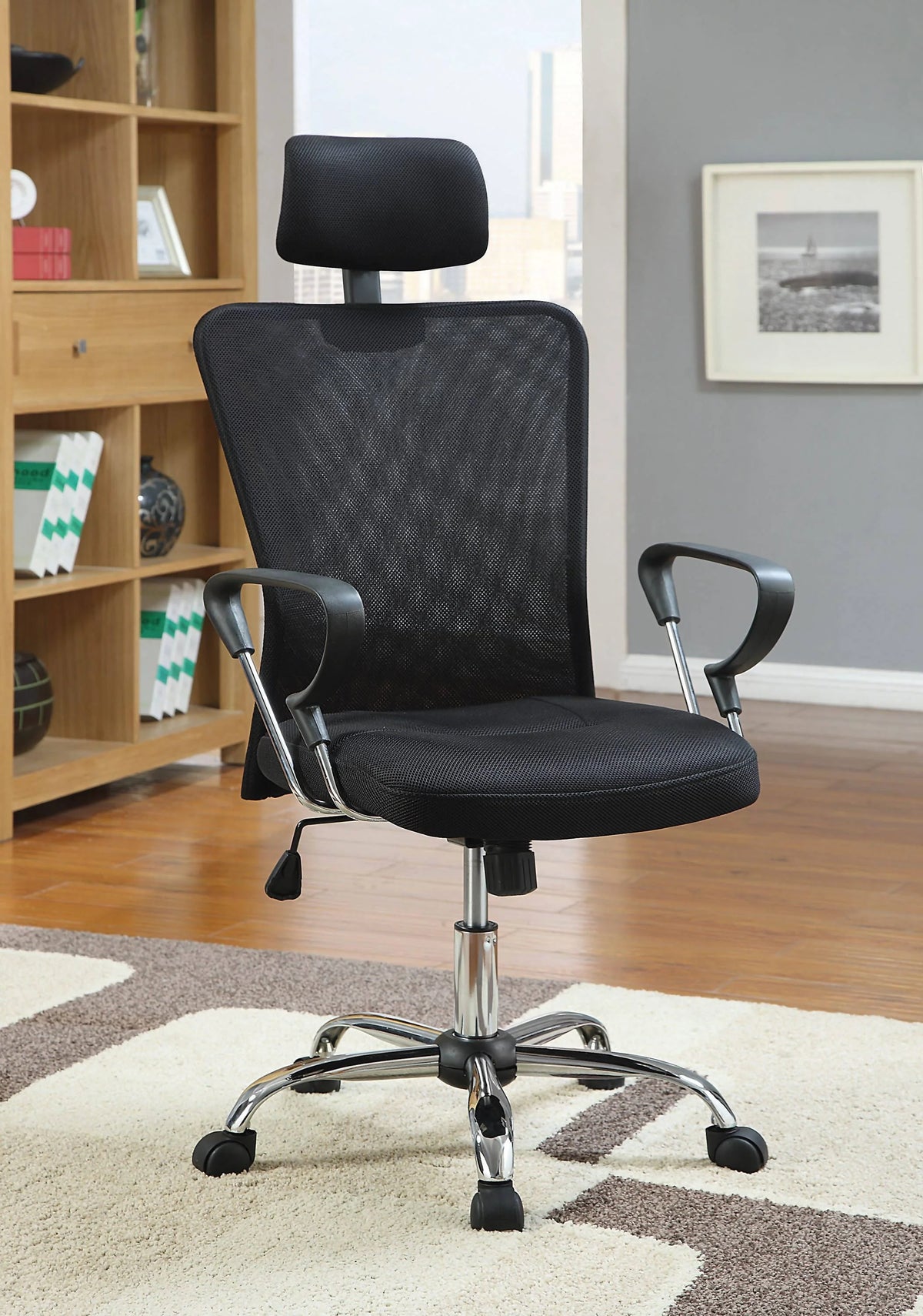 Mesh Back Office Chair Black And Chrome - 800206 Pie's Variety Store