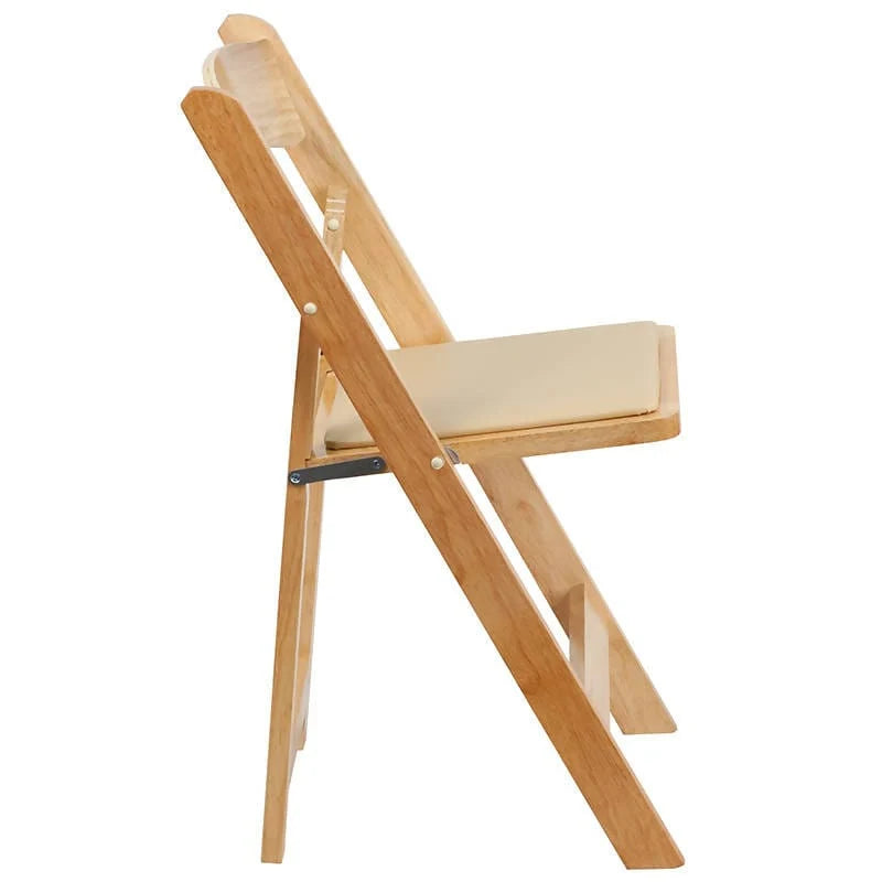 2 Pk. HERCULES Series Natural Wood Folding Chair with Vinyl Padded Seat [2-XF-2903-NAT-WOOD-GG] Fl Furniture