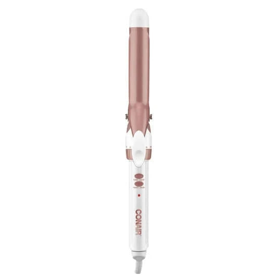Conair Double Ceramic 3/4 inch Curling Iron (White/Rose Gold) has a higher ceramic content to deliver even heat