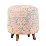 Ikat Pattern Round Accent Stool Multi-Color - 915150 Pie's Variety Store