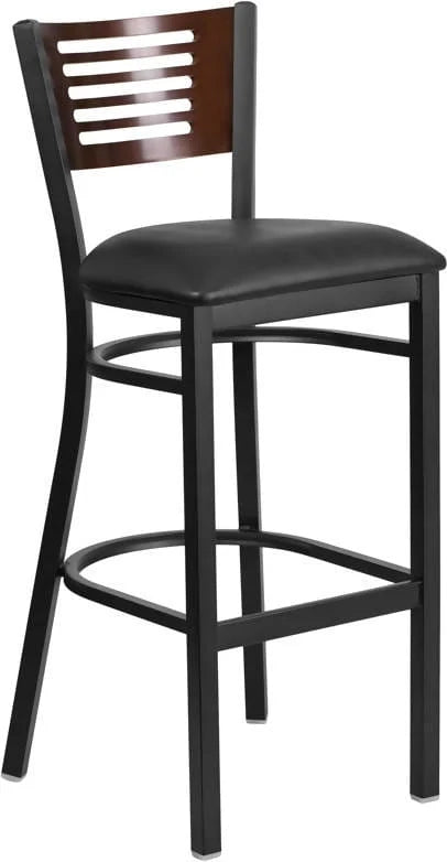  Black Vinyl Seat [XU-DG-6H1B-WAL-BAR-BLKV-GG] Pie's Variety Store