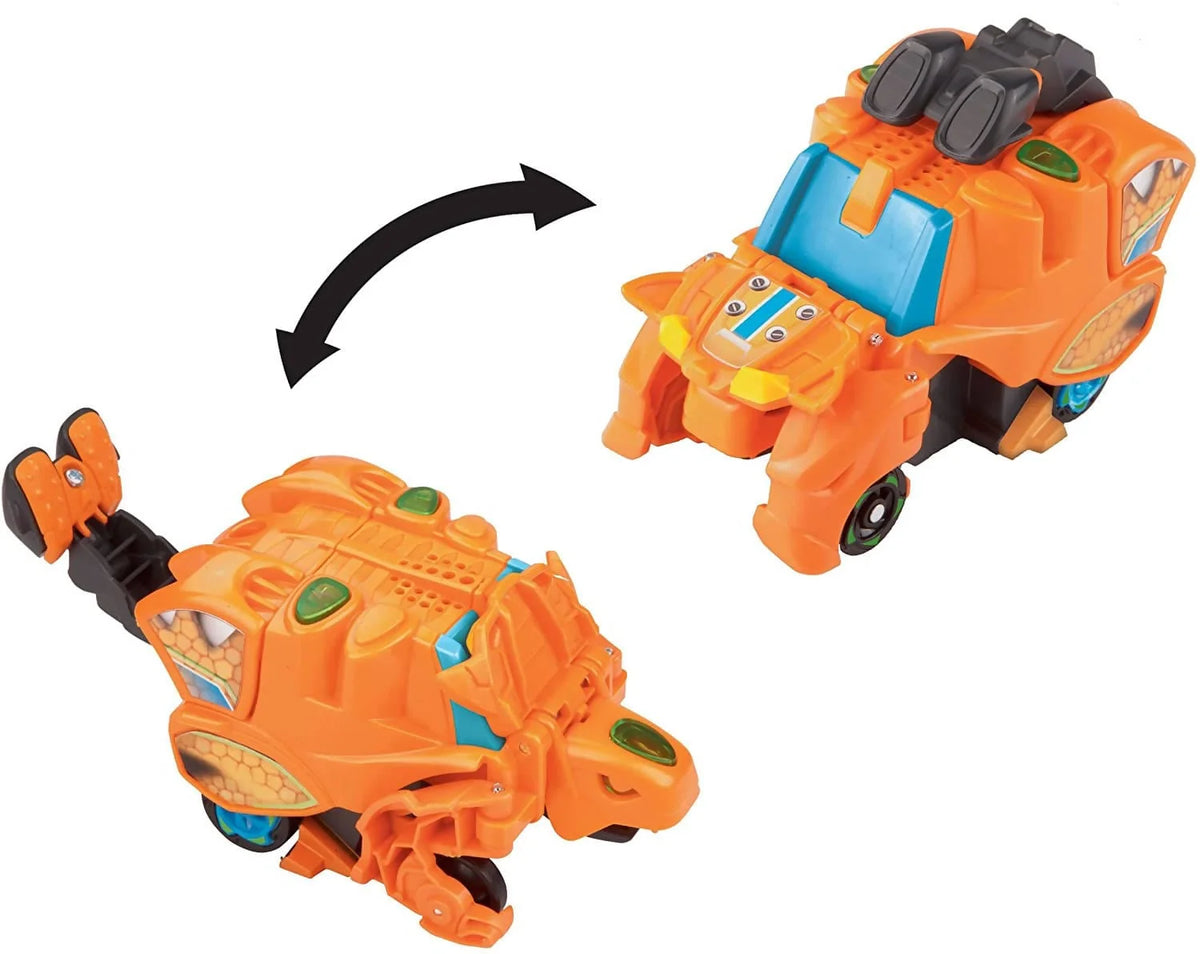 VTech Switch & Go Dinos Turbo Fray The Ankylosaurus easily transforms from a speedy racer to a well-armored herbivore in a few easy steps. - 80-148903 Pie's Variety Store