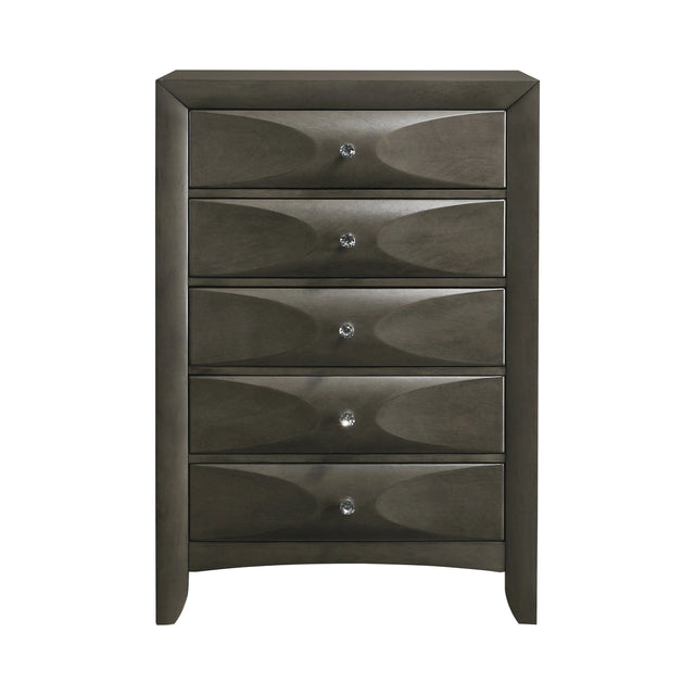 Salano 5-Drawer Rectangular Chest Mod Grey - 215885 Pie's Variety Store
