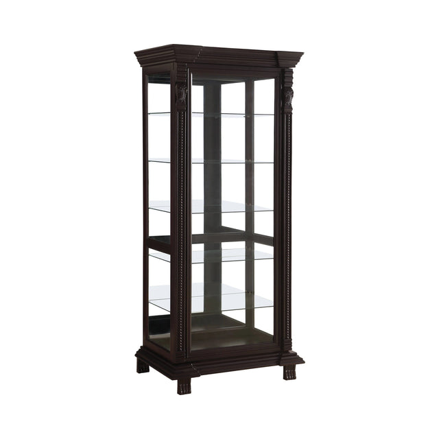 6-Shelf Rectangular Curio Cabinet Cappuccino And Clear - 4715 Pie's Variety Store