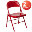 2 Pk. HERCULES Series Double Braced Red Metal Folding Chair [2-BD-F002-RED-GG] Fl Furniture
