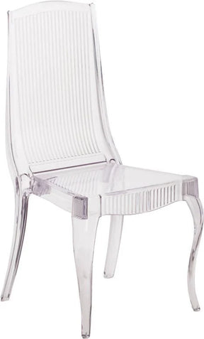 Elegance Crystal Ice Stacking Chair with Full Back Vertical Line Design - BH-K002-CRYSTAL-GG ADRIAN'S ELECTRONICS