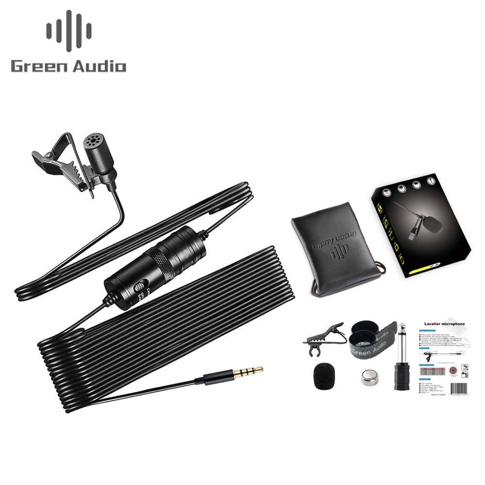 GREEN AUDIO POWERED LAVALIER MIC FOR PHONE/TABLET/COMPUTER - GAM-510 Pie's Variety Store