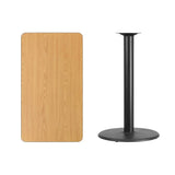 24'' x 42'' Rectangular Black Laminate Table Top with 24'' Round Bar Height Table Base [XU-BLKTB-2442-TR24B-GG] Fl Furniture